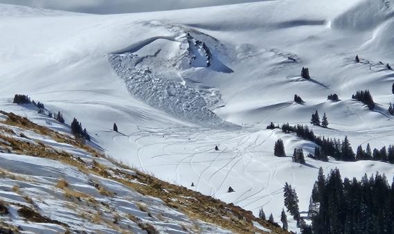 Large avalanche in the distance 